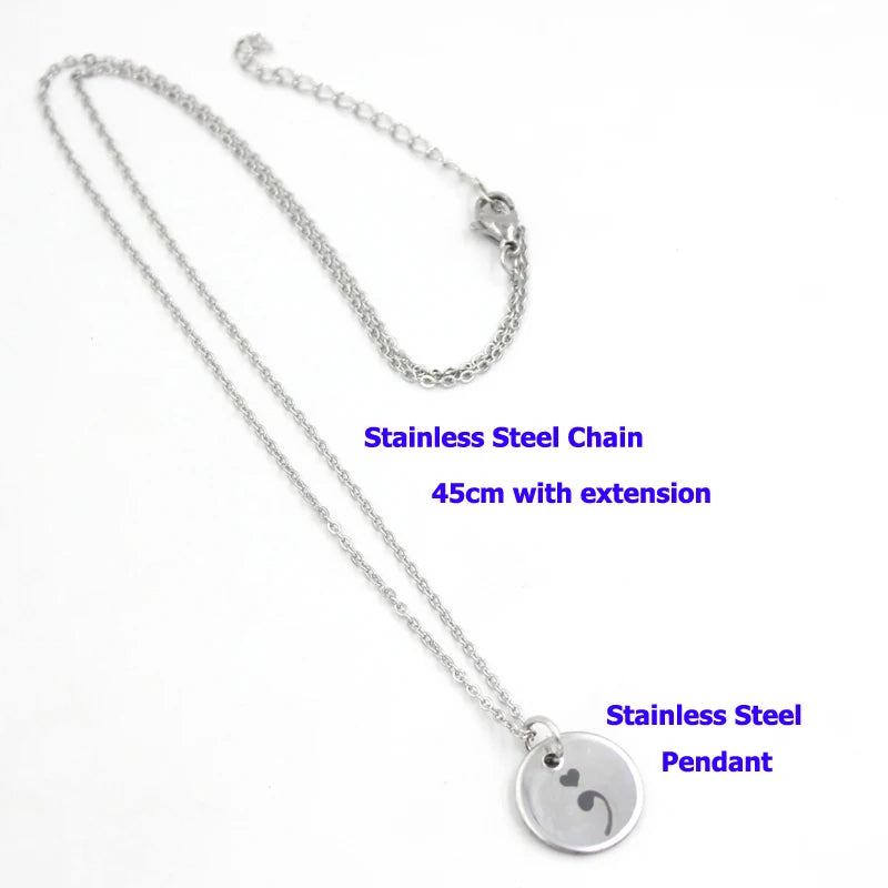 semicolon necklace stainless steel