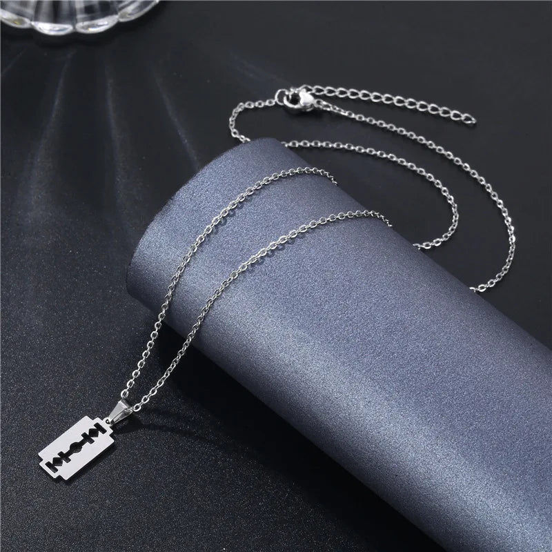 safety blade razor necklace