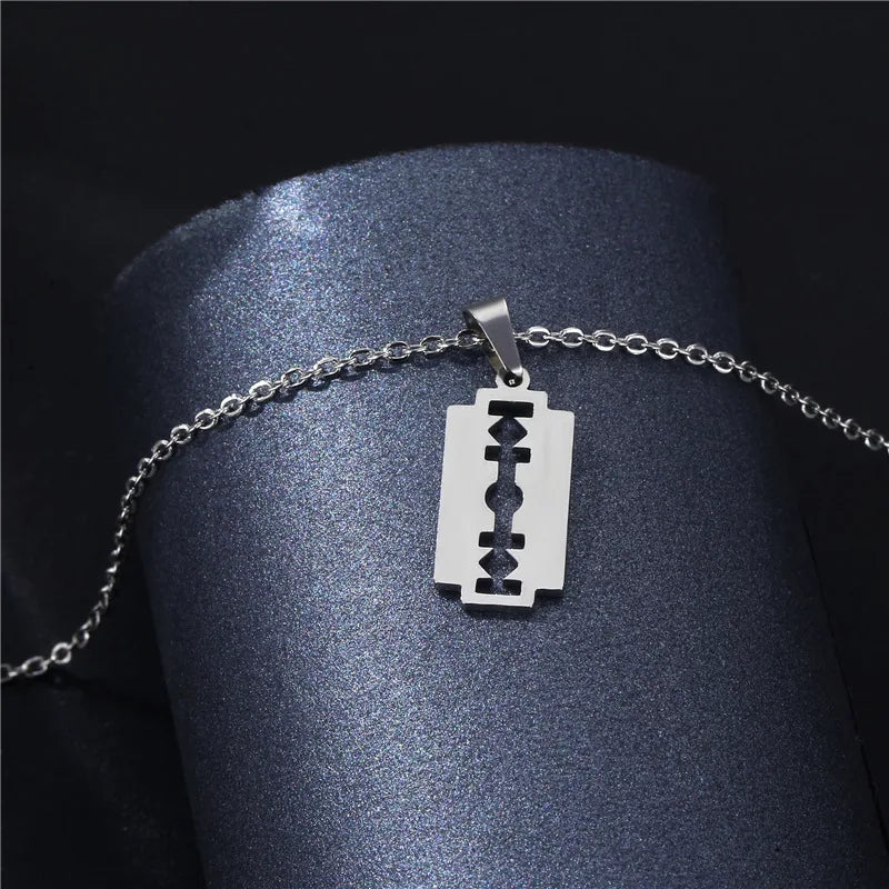 safety blade razor necklace