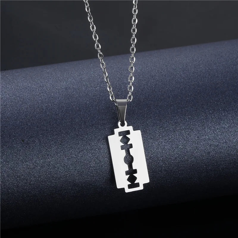 safety blade razor necklace