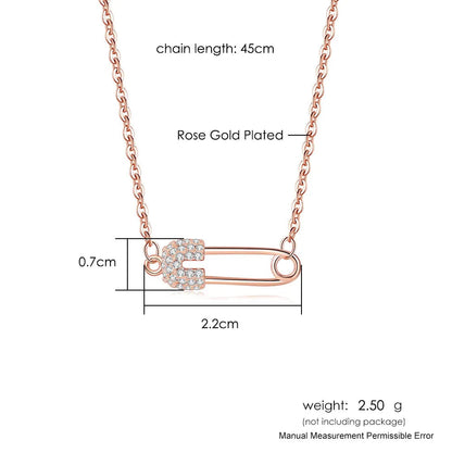 Elegant Safety Pin Charm Necklace