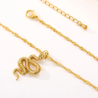 Snake Medusa Necklace Stainless Steel Gold/Silver