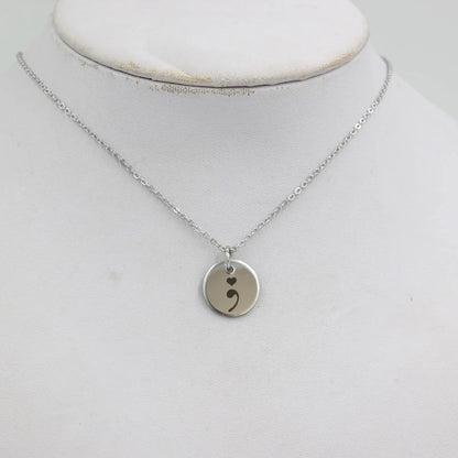 Semicolon Necklace Stainless Steel
