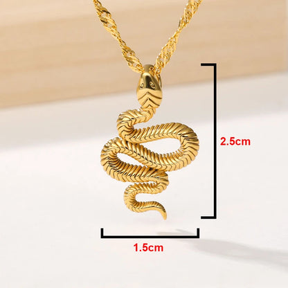 Snake Medusa Necklace Stainless Steel Gold/Silver