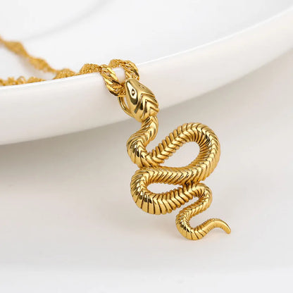 Snake Medusa Necklace Stainless Steel Gold/Silver