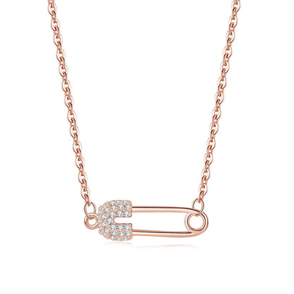 Elegant Safety Pin Charm Necklace